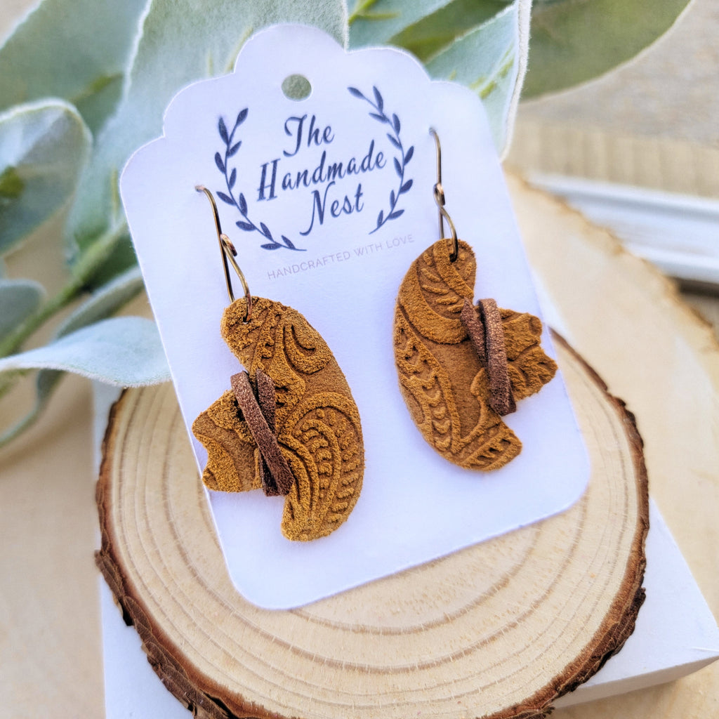 Embossed Hat Earrings